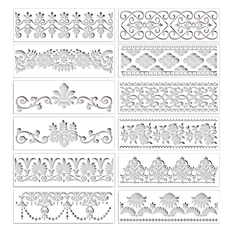 Retro Pattern Cake Decorating Embossing Template for DIY Lace and Spray Paint