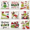 Cozy Green And Red Grinch Christmas Pillow Cover For Stylish Home Dcor 45x45cm