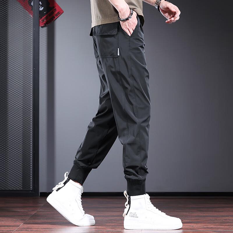 Jie Leinuo Herren Ice Silk Freizeit Jogginghose