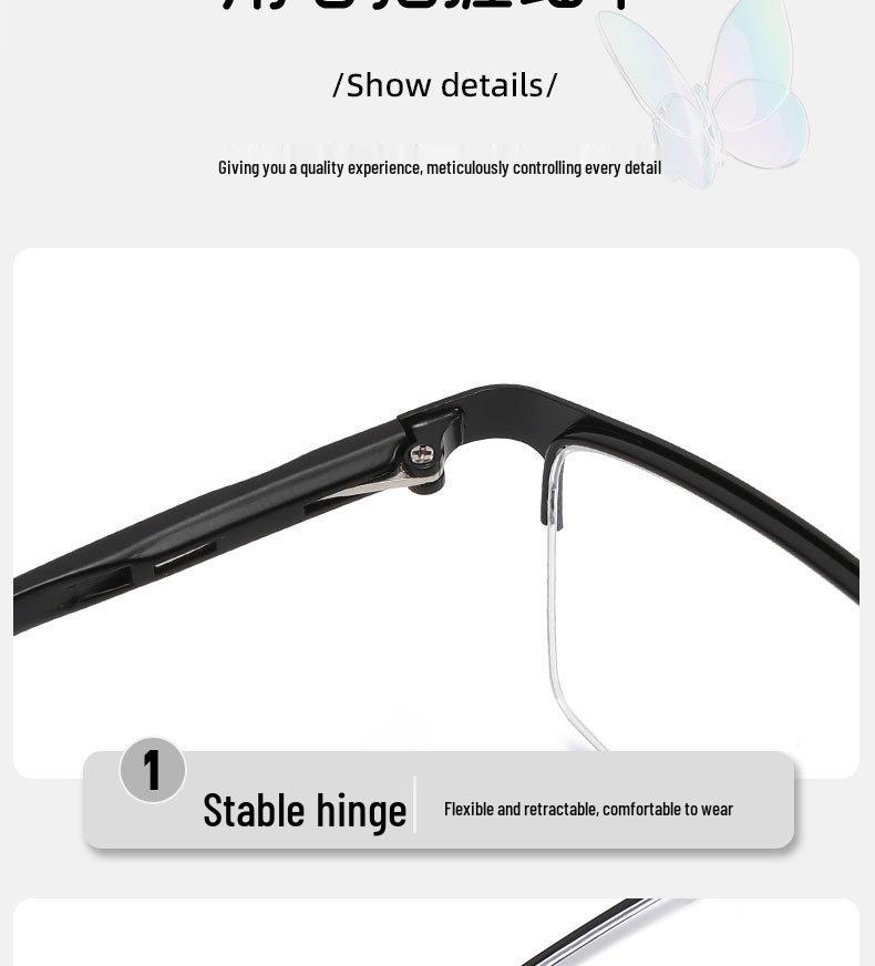 Ultra-Light Men's Retro Half-Rim Glasses Frame