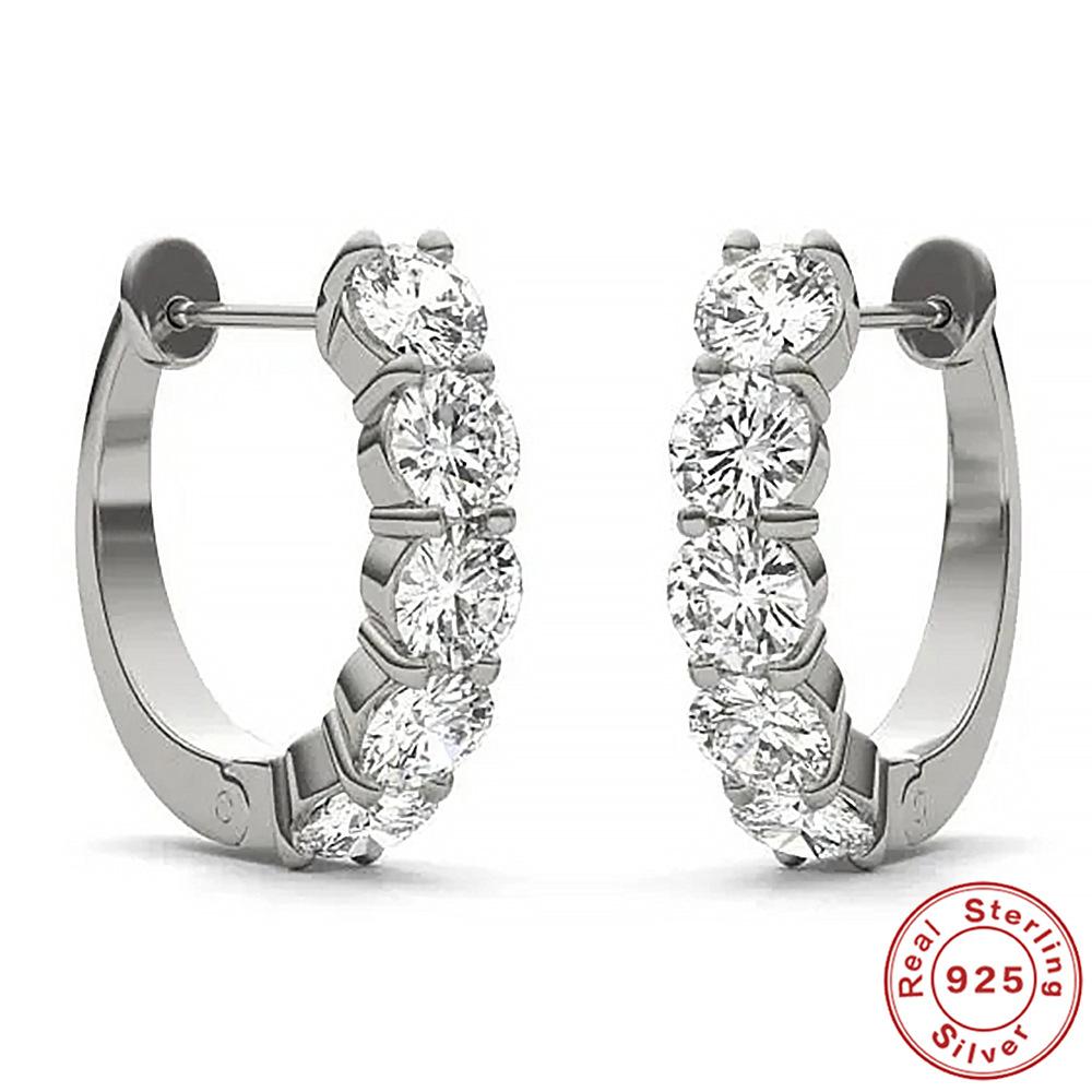 2 Carat Moissanite Earrings, Earrings, High Quality S925 Sterling Silver Ear Jewelry Wholesale