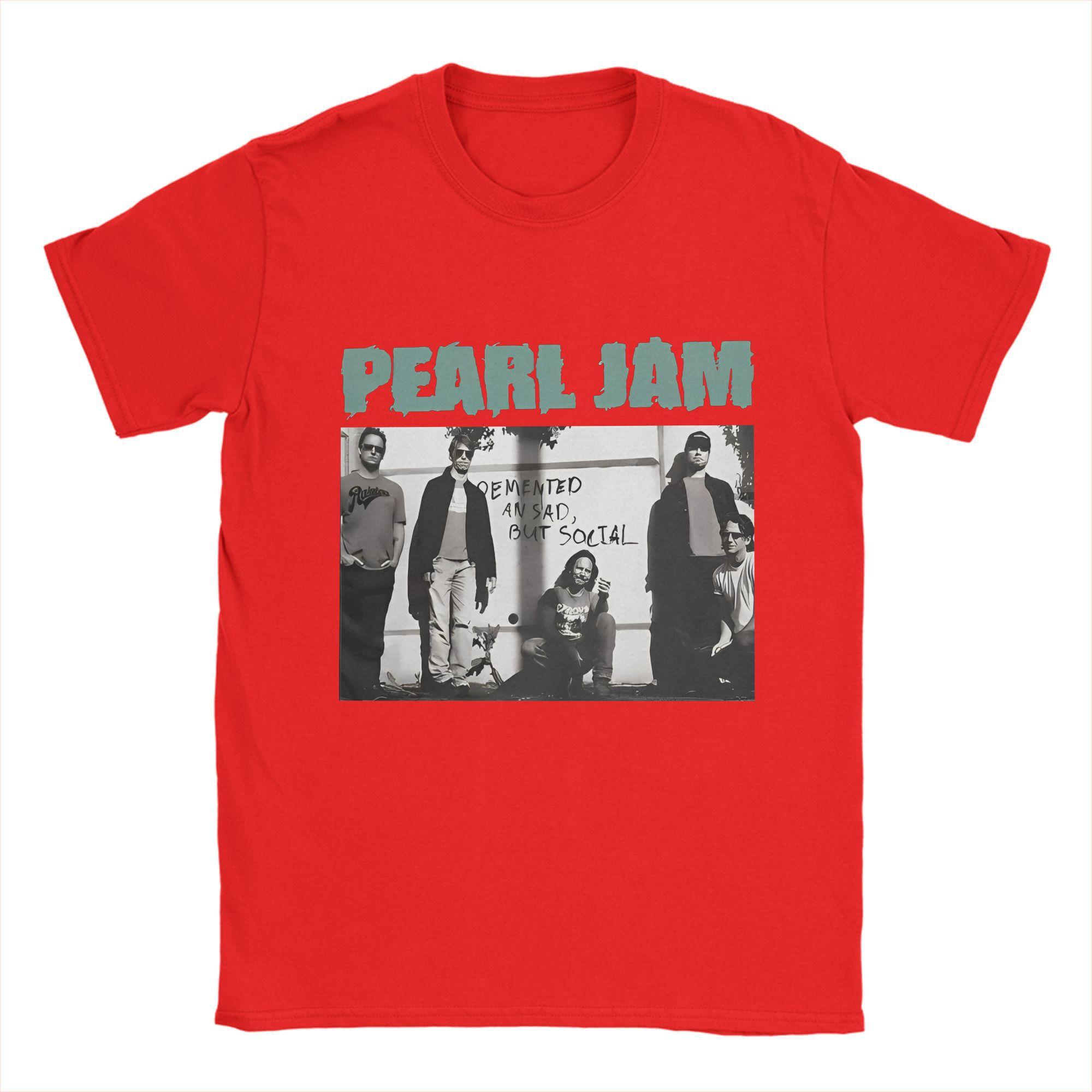 

Мужские футболки Музыка Pearls Jam Новинка Футболки из чистого хлопка Футболки с коротким рукавом Футболки с круглым вырезом Одежда Большой размер S