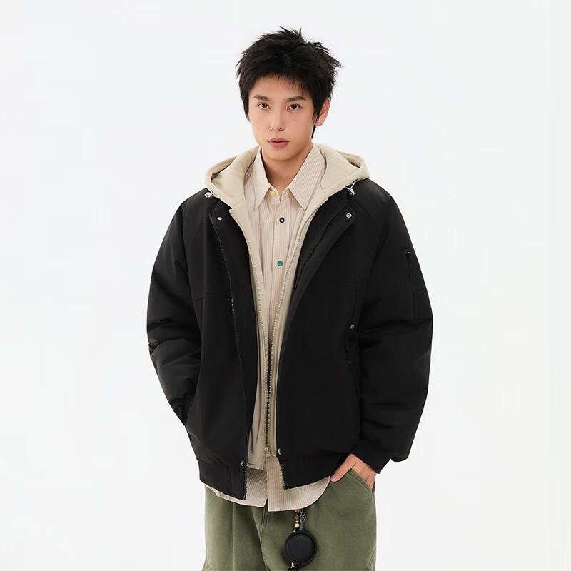 VUUG Men's Faux Two-Piece Hooded Winter Padded Jacket