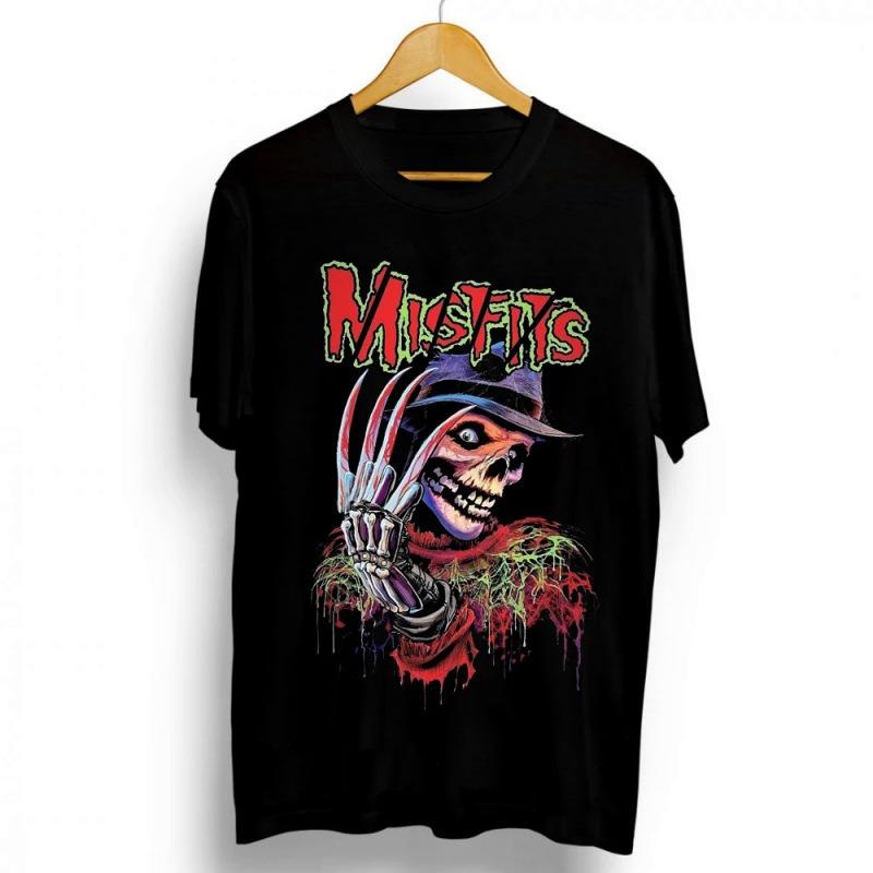 T Shirt Y2K Men's Womens Harajuku Gothic Hip Hop Graphic Printing Cotton Round Neck MISFITS Oversized Tees Short Sleeve Tops