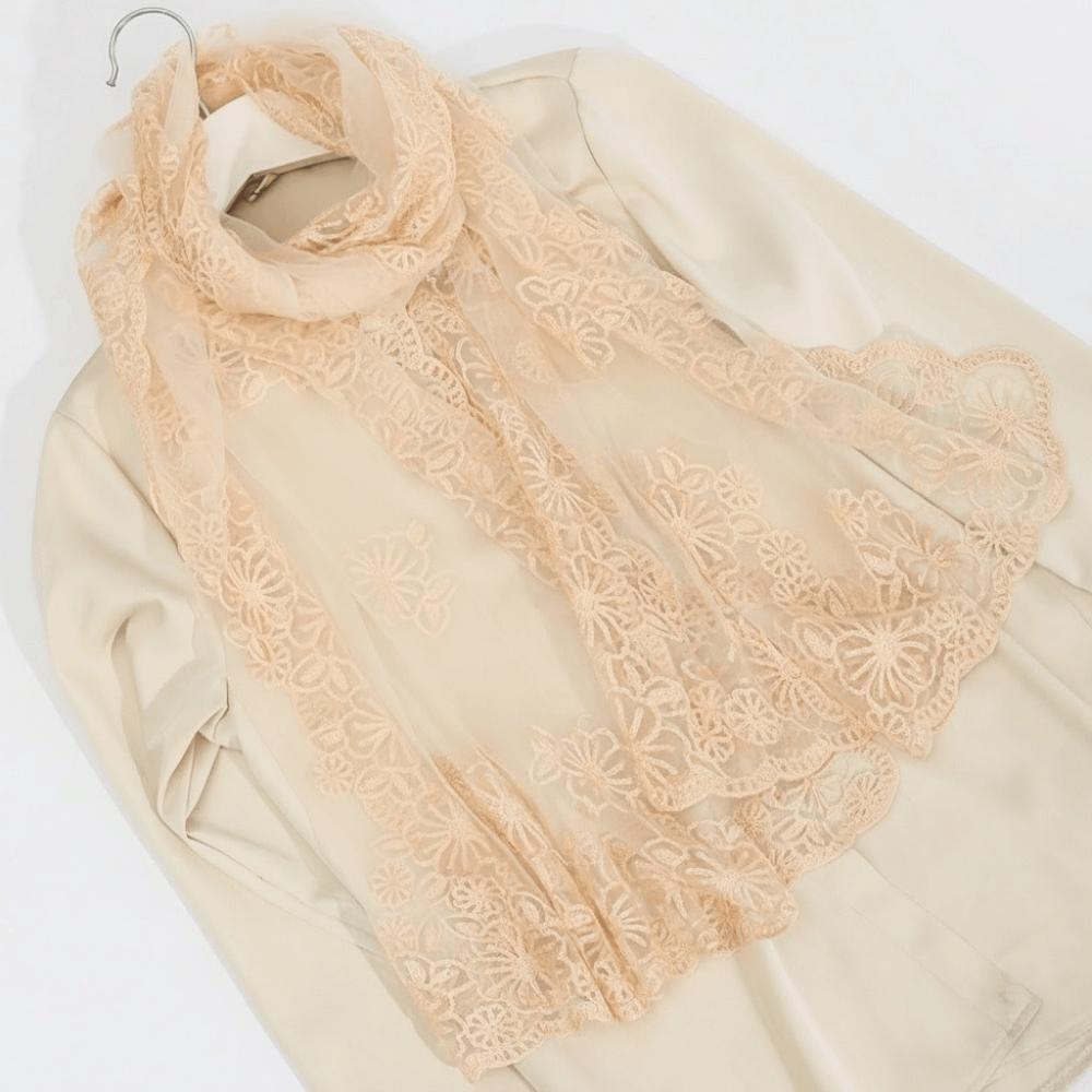 Retro Style Lace Scarf Elegant Korean Version Scarf Literary Headscarf Korean Fashion