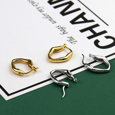 925 Sterling Silver Irregular Hoop Earring for Women Simple Geometric Jewelry Gifts
