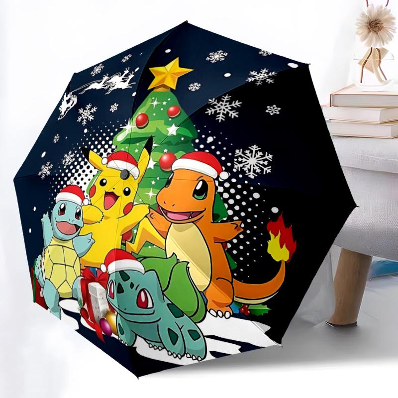 1pc Christmas Pokémon Automatic Open/Close Umbrella - Compact Travel Umbrella with 8-Rib Durable Frame yy251023098