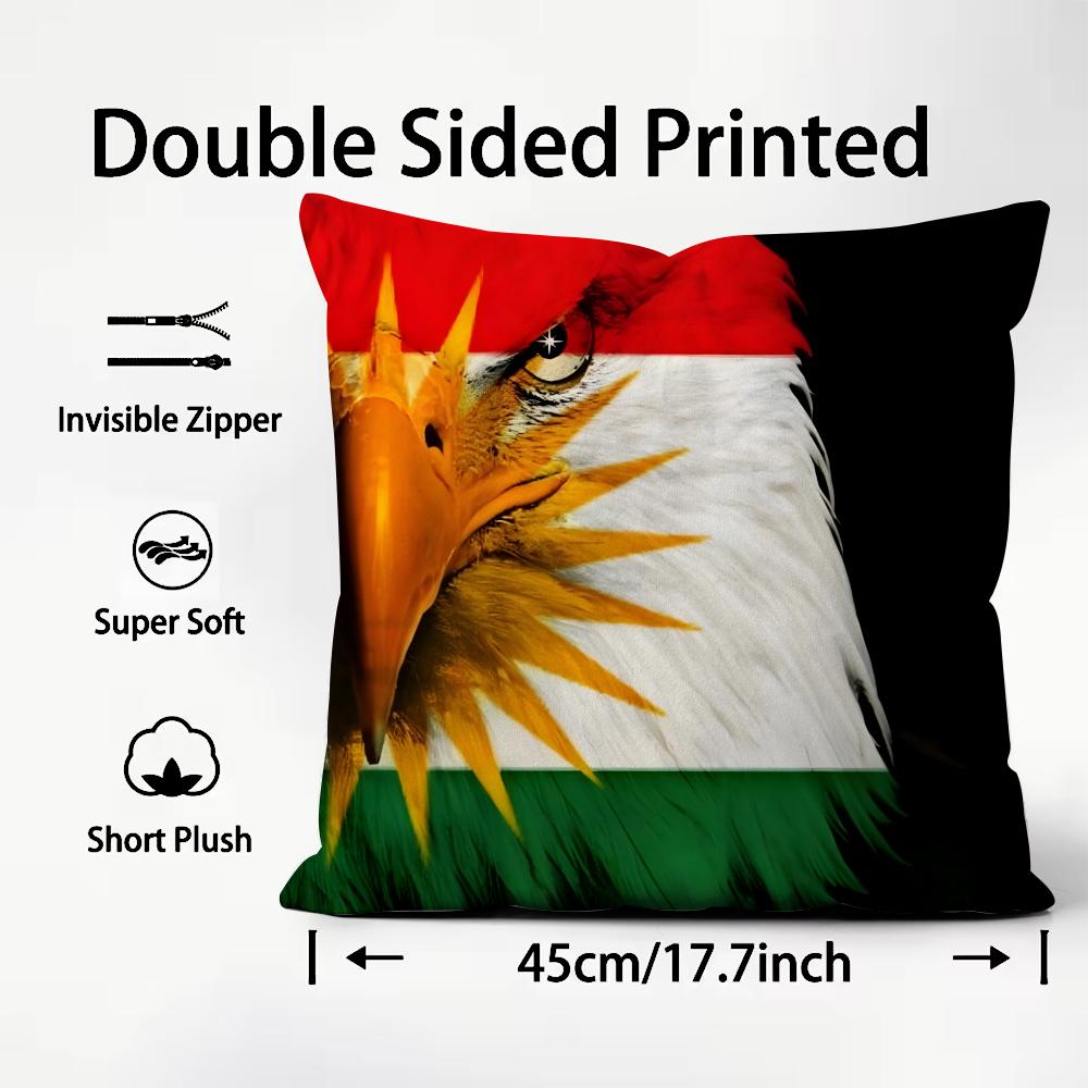 

Kurdistan Hot Cushion Cover Plush Fabric Soft DoubleSided Printed Sofa Warm Winter Home Child Gift Pillow Case 30x30cm