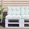 2 Piece Pallet Cushions Leaf Pattern Fabric