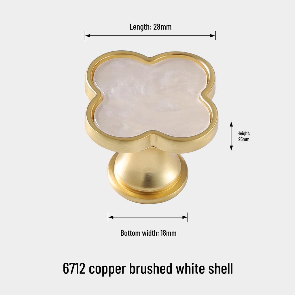 Nordic Minimalist Hexagonal Shell Handle Marble Drawer Cabinet Wardrobe Pull