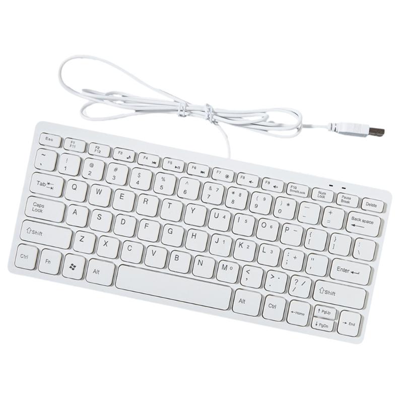 Tastaturi Mini Slim cu Fir USB 78 Taste Ergonomice pentru Afaceri Birou Desktop Laptop