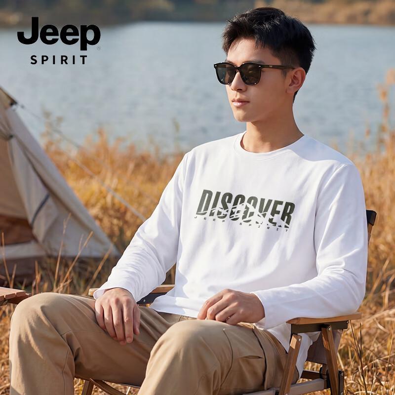 JEEP SPIRIT Men s Loose Fit Cotton Long Sleeve T-Shirt 3XL