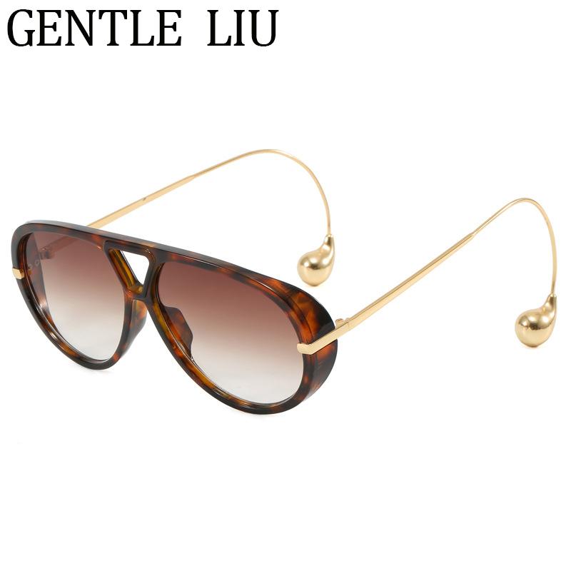 Oversized Pilot Oval Punk Sunglasses Women 2026 Luxury Vintage Big Frame Double Beam Sun Glasses For Lady Outdoor Eyewear UV400