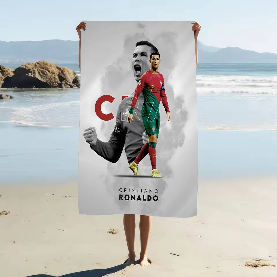 C-Cristiano R-Ronaldo CR-7 Asciugamano da Spiaggia in Microfibra Assorbente Asciugatura Rapida Morbido Yoga Nuoto Resort Arrampicata su Montagna Asciugamano