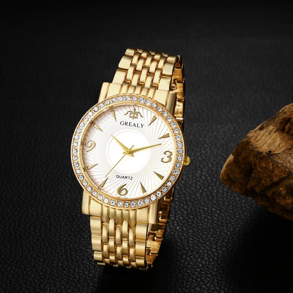 Waterproof Analog Gold Antique Simple Stylish Pair Watch Pair Watch Accessories Anniversary Day Christmas Gift for Boyfriend and Girlfriend Men's