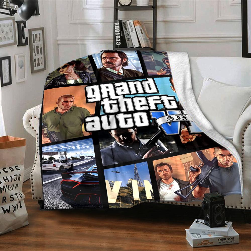 1pc GTA Blanket, Gift, for Men and Women, Soft Blanket, Good for Sofa Bed Couch Travel, Lightweight Flannel Blanket