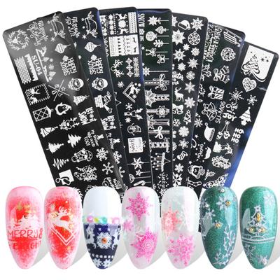 Nail Transfer Plate Versatile Easy To Use Various Styles Manicure Printing Mold Christmas Nail Manicure Printing Plate Template