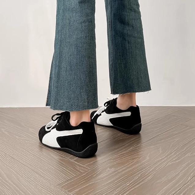 Rose has the same joint inner height increase leather red casual shoes for women's new small lace-up Forrest Gump training shoes