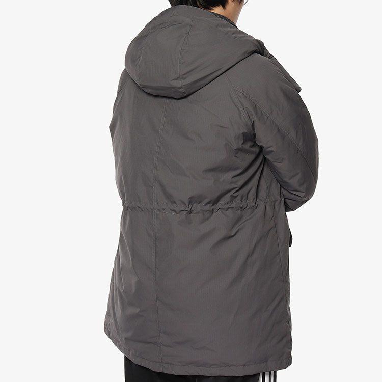 Adidas Down Jackets Men's Gray Hooded Moderate Down Jacket DM1940