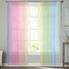 Candy Rainbow Stripes Sheer Voile Curtains for Living Room Printed Tulle Window Curtain Luxury Home Balcony Decor Drapes
