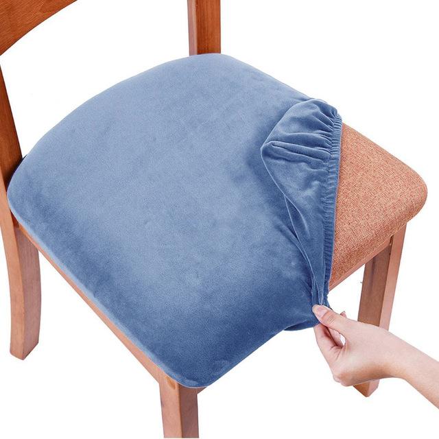 

Зимний водонепроницаемый съемный чехол на сиденье обеденного стула, бархатные чехлы на стулья, эластичная подушка для сиденья, чехол для стульев Housse De Chais 1 Piece синий