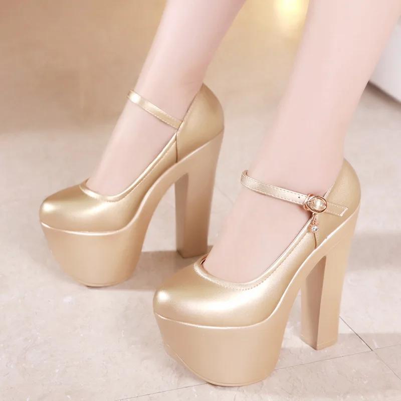 Catwalk 15cm Small Size 32-43 White Silver Wedding Shoes Women Platform Pumps 2025 Block High Heels Shoes Model Party Dress Shoe