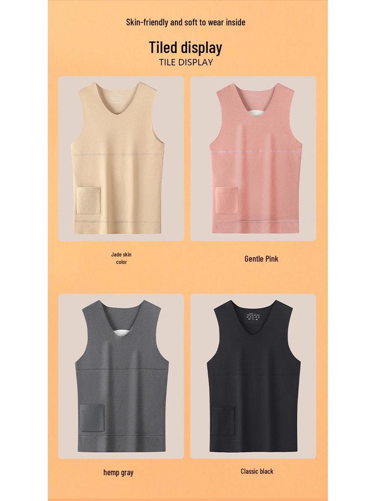 Cozy Seamless Velvet Heated Vest - Unisex Winter Base Layer with Fleece Lining and Free Shipping