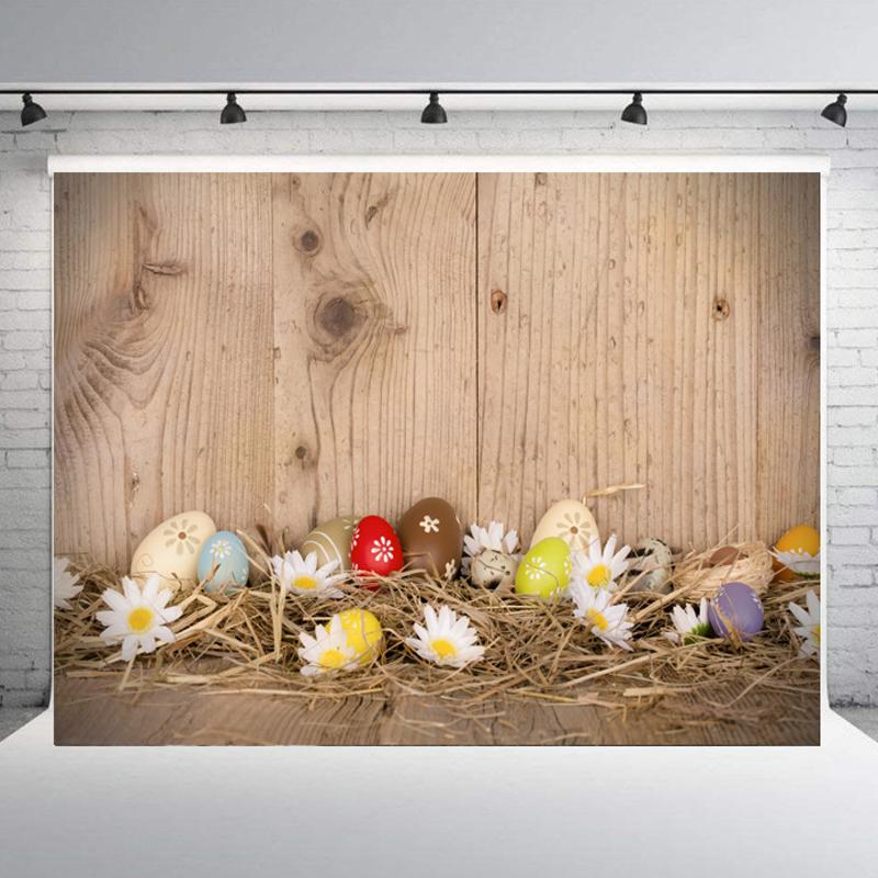 Easter Party Background Photography Backdrop Rabbit Colored Eggs  Baby Photographic Photo Studio Props