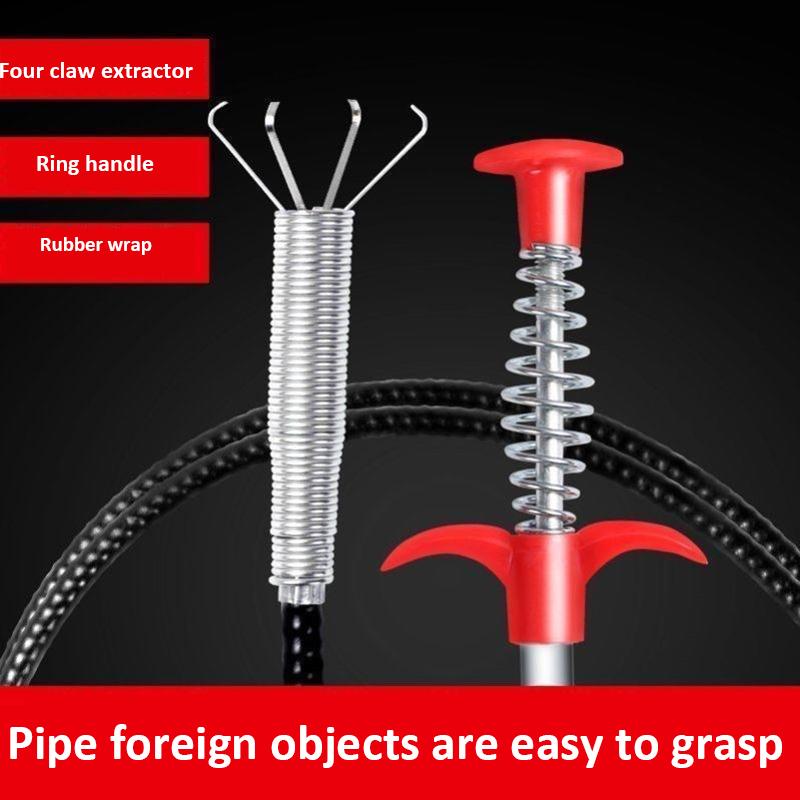 60CM Bendable Drain Clog Dredge Tools Flexible Grabber Claw Pick Up Reacher Water Sink Cleaning Hook Drain Clog Remover Tools