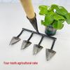 Multifunctional All-Steel Agricultural Hoe & Rake for Weeding, Soil Loosening, and Land Reclamation