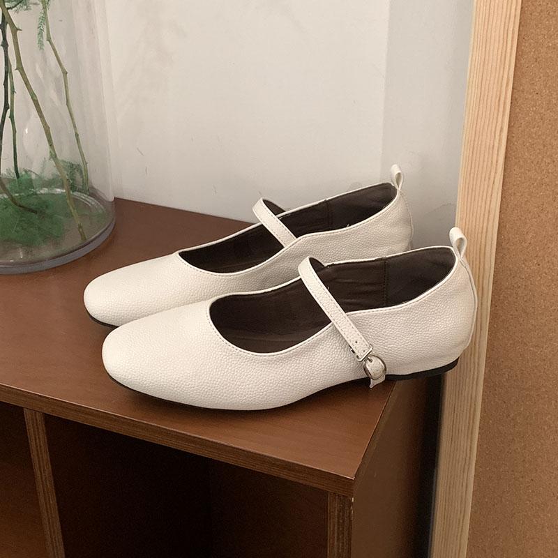 

Fashion Fashion Round Toe Female Buckle Strap Ladies Mary Janes Shoes Shallow Women Flats Shoes With Height Increasing Footwear new 35