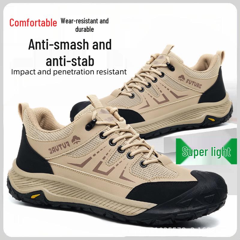 Men's Summer Breathable Steel Toe Safety Work Shoes - Anti-smash, Anti-puncture, Insulated for Construction Sites