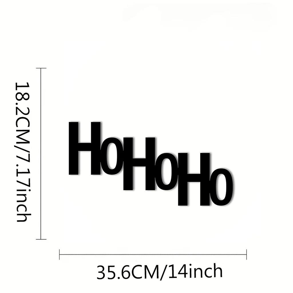 Panneau Mural Métallique Ho Ho Ho Merry Christmas Tree Hanging Wall Art, Décor Métallique Pour Mur, Et Art En Fer