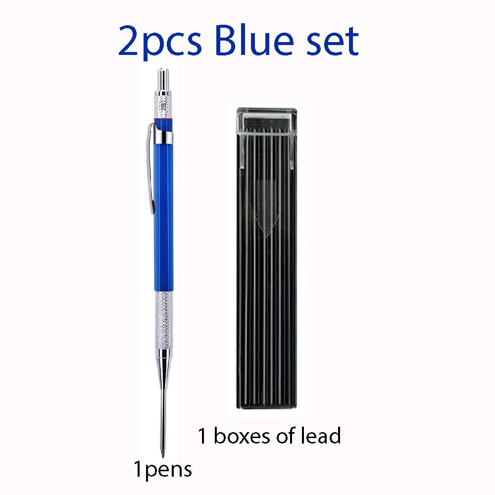 2.0mm Blue Black Red Yellow Long Headed Woodworking Automatic Pencil 2B Lead Deep Hole Marking Architectural Drawing Marker Pen