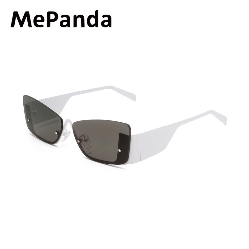 

MePanda Унисекс безрамочные металлические солнцезащитные очки для уличного путешествия с защитой от УФ-излучения, UV400 серый/белый