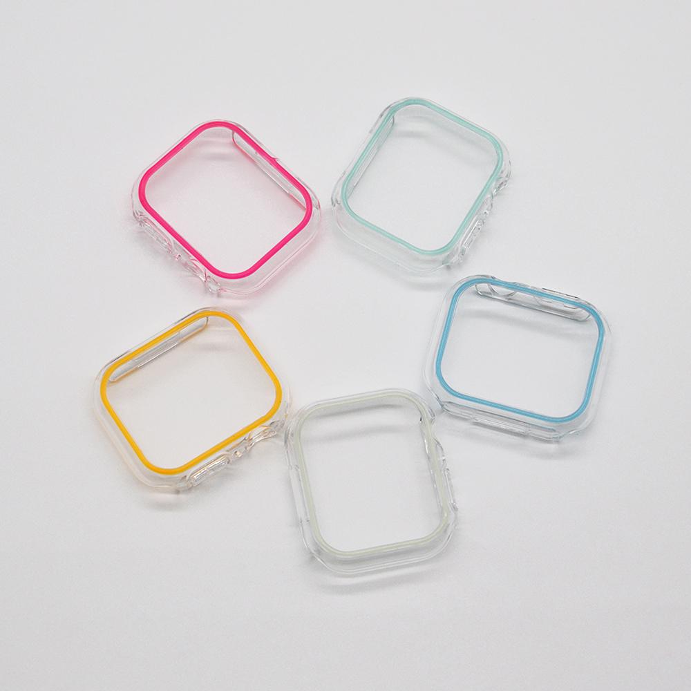 NEUES Leuchtendes Gehäuse für Apple Watch Gehäuse Ultra 49mm 45 44 41mm 40mm Hartes PC Bumper Schutzrahmen iWatch 9 8 7 6 5 SE Zubehör