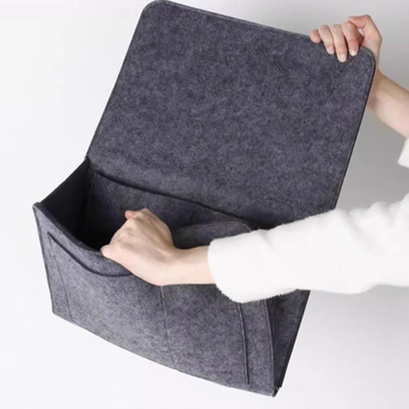Felt Bedside Storage Bag Phone Book Magazine Holder Pockets Multifunctional TV Remote Control Hanging Couch Storage Organizer