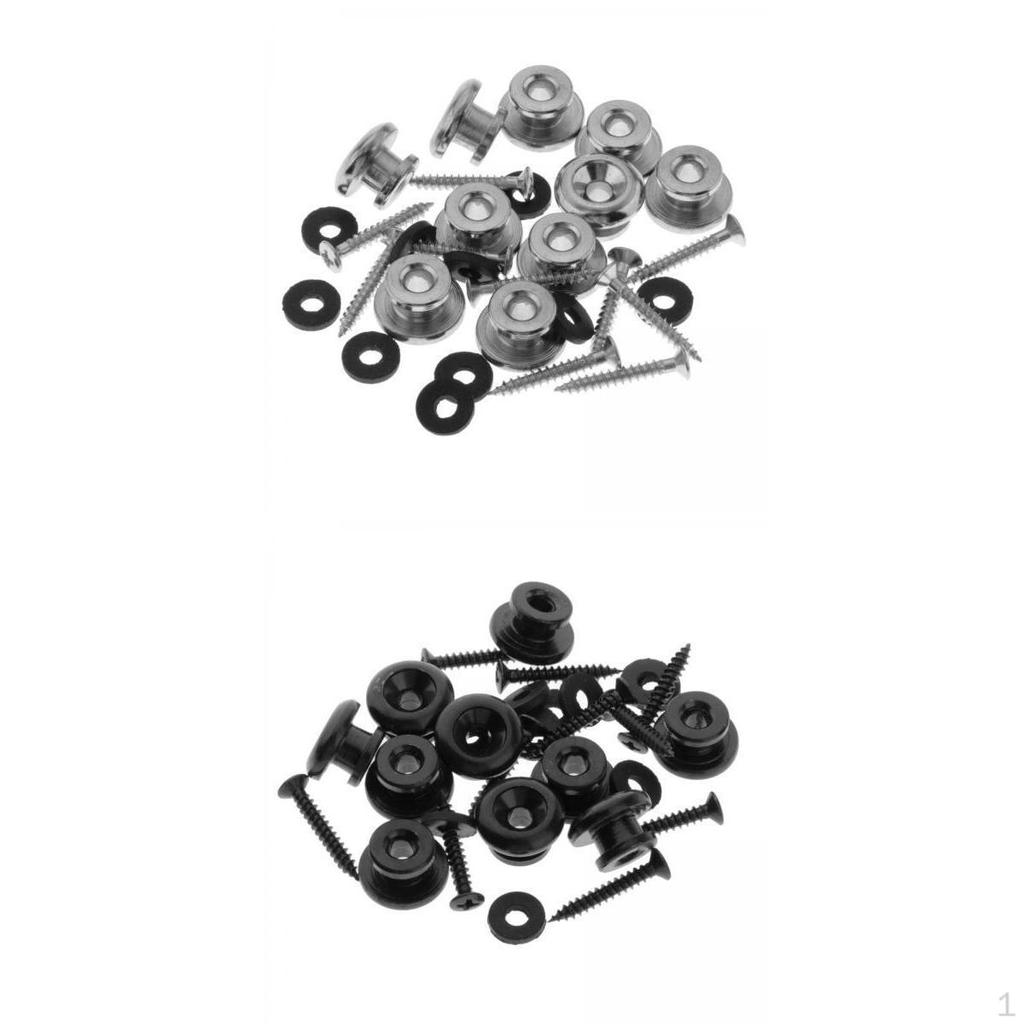 20x Guitar Strap Locks Locking Pegs with Washers Screws for Bass