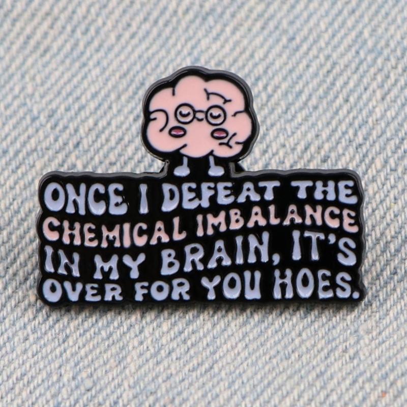 Stylish Enamel Brooch Pin Compacts Design Humorous Quote Design Metal Badges For Outfits Backpacks Daily Wear Decoration