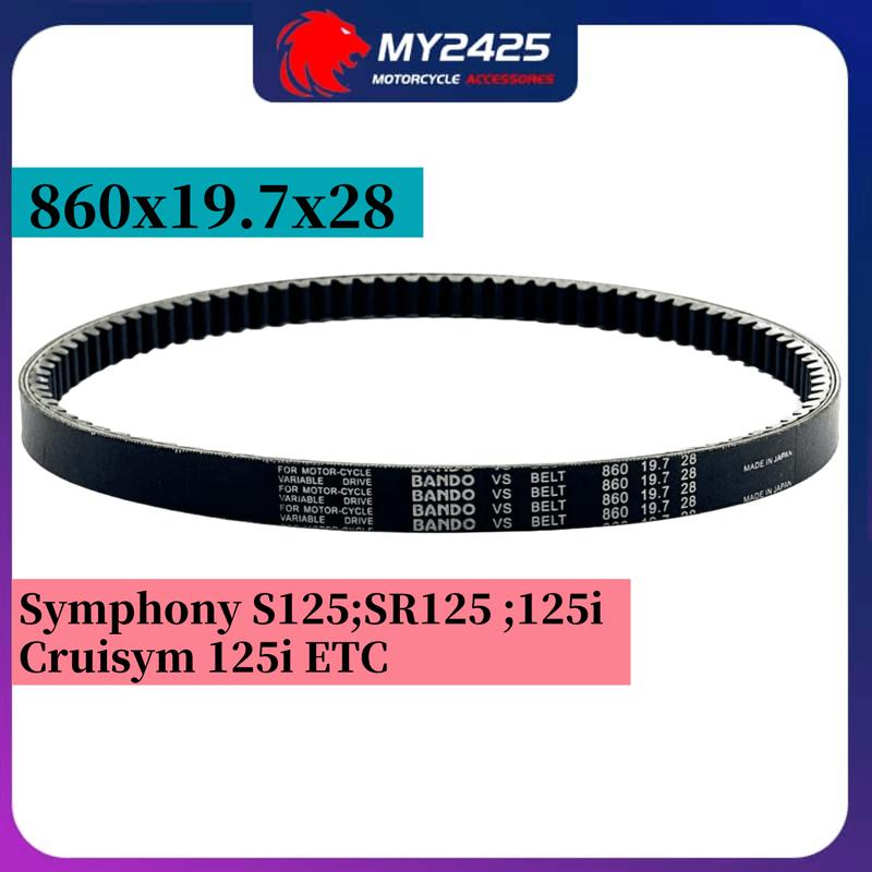 Original 860X19.7X28 Bando Motorcycle Parts Drive Belt For SYM Symphony S125 SR125 125i Cruisym 125i ETC 860 19.7 28