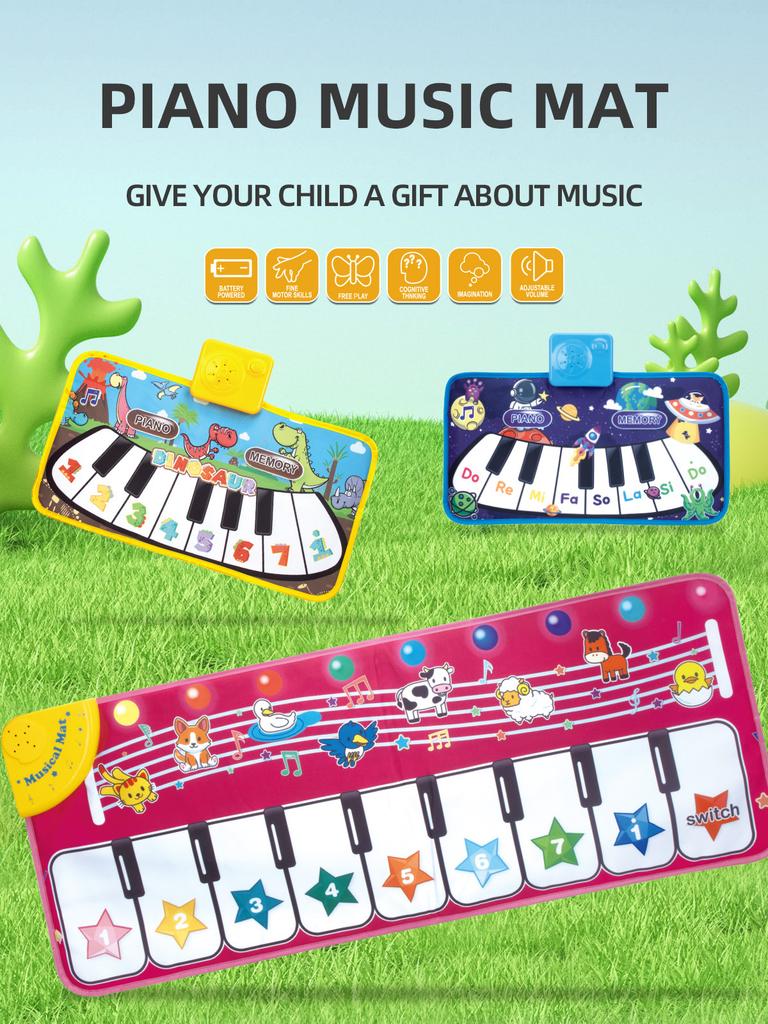 Okul Öncesi Bebek Müzik Dans Battaniyesi Oyuncak Erken Eğitim Hediyesi Çocuk Piyano Klavye Pedi Oyuncak