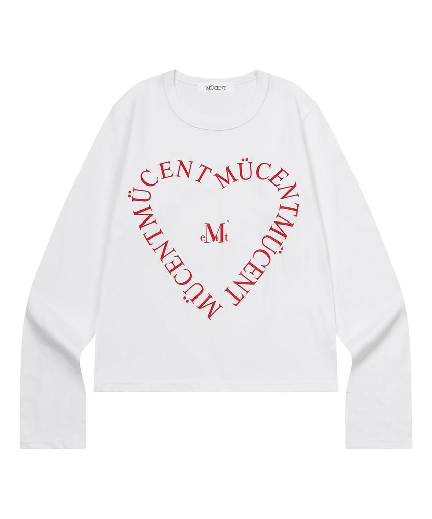 MUCENT Heart Lettering Long Sleeve T-Shirt (2 Colors)