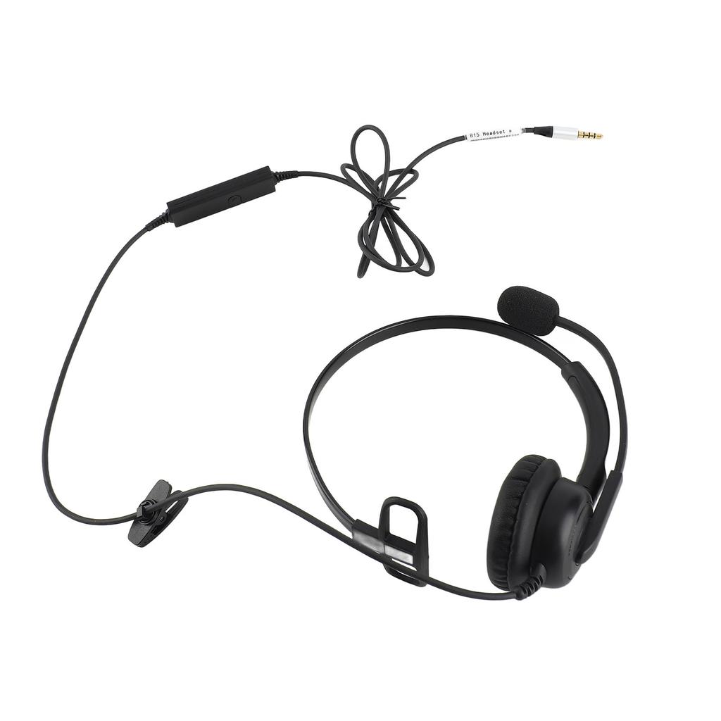 Single Ear Headset Comfortable Lightweight Noise Canceling Wired Computer Headset with Mic for Call Center