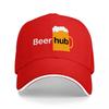 Beer Hub Logo Black Baseball Cap with Beer Mug Design for Adults Casual Wear and Outdoor Activities Style StateUnisext Accessory