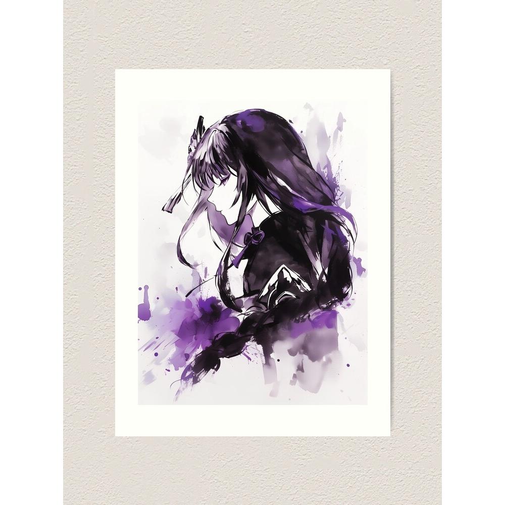 Watercolor tapestry of Raiden Shogun 75x100
