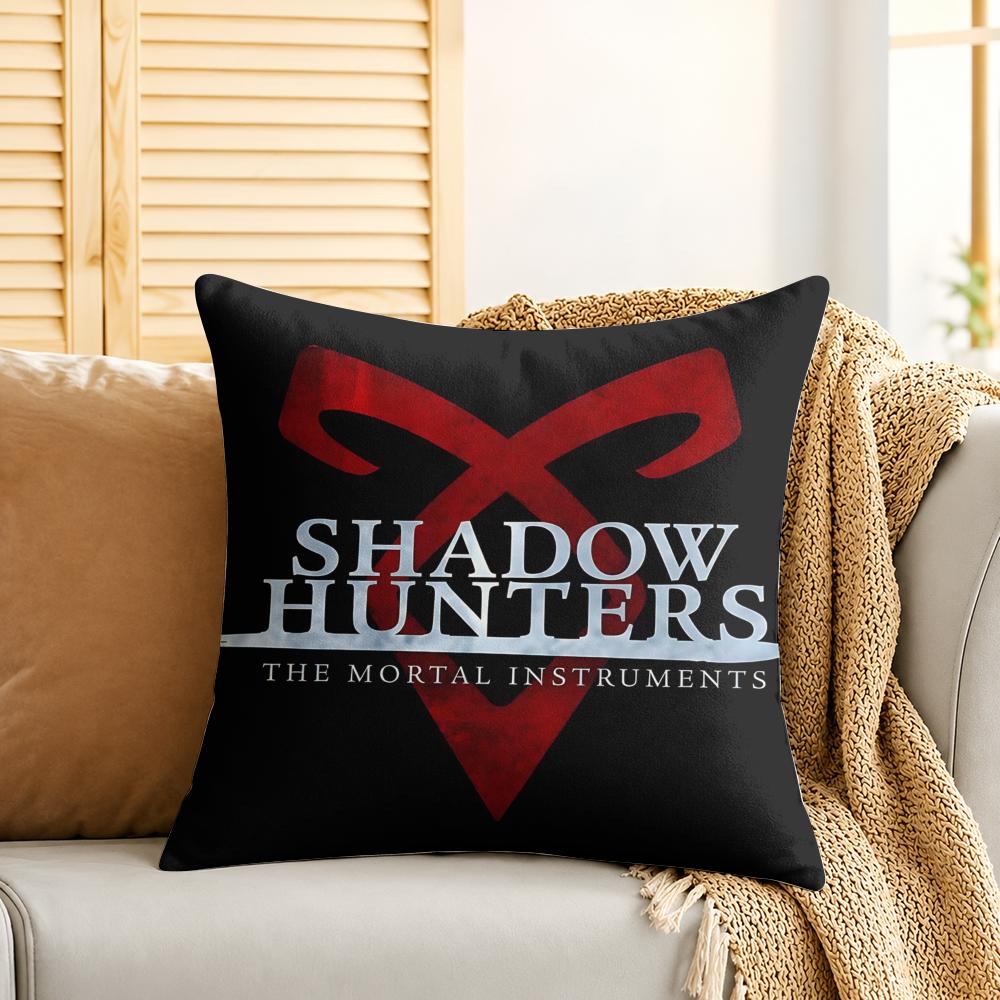 SShadowhunters Cool Logo Cushion Cover Silky Short Plush Invisible Zipper Dustproof Sofa Pillow Case For Home Decor