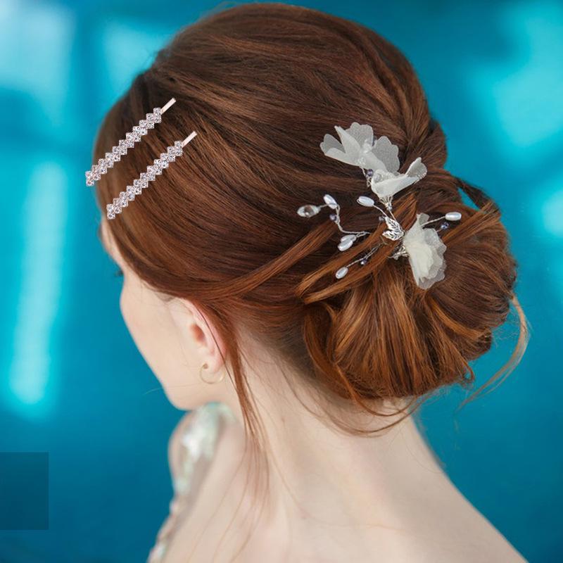 Elegant Bridal Crystal Rhinestone Hair Clip - Fashionable European & American One-Word Design