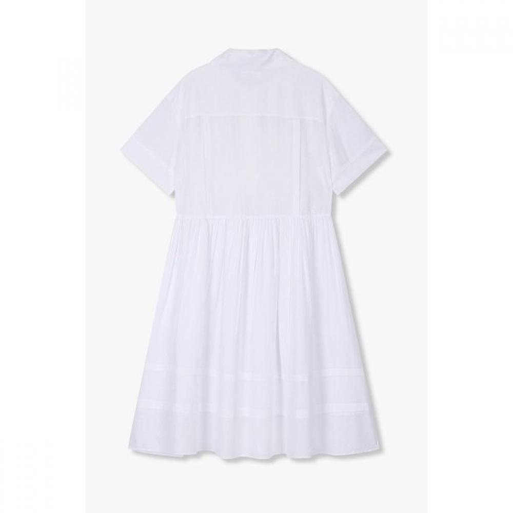 Studio Tomboy Pintuck Shirt Style Shirred Dress  9105341120ct 