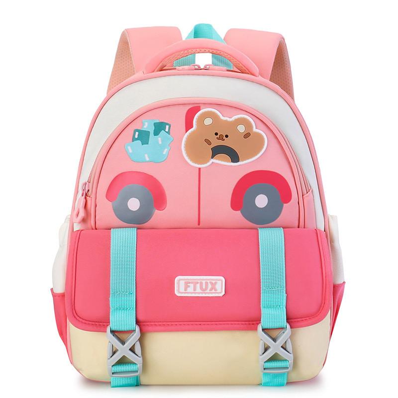 With Childrens Backpack Cartoon Car And Little Bear Print Design For Daily Use