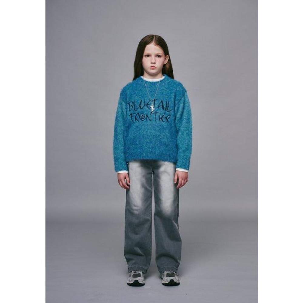 Bluetail Crew Neck Sweater Letter Embroidery Green Azh4sw02gn